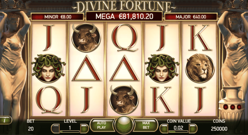 Divine Fortune NetEnt Demo Sākumekrāns