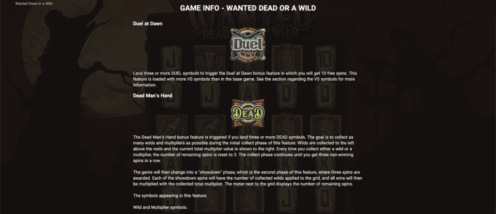 Wanted Dead or a Wild Hacksaw Gaming Demo Funkcijas