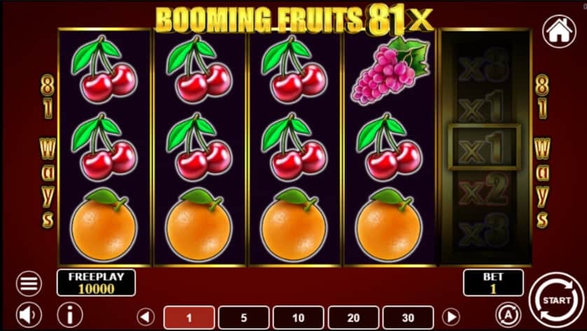 Spēlēt bezmaksas Booming Fruits 81X