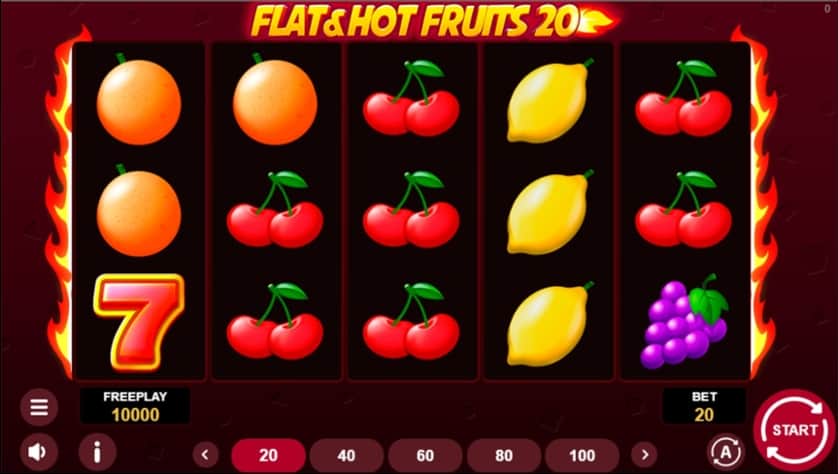 Spēlēt bezmaksas Flat & Hot Fruits 20