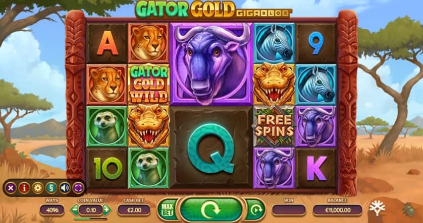 Spēlēt bezmaksas Gator Gold Gigablox