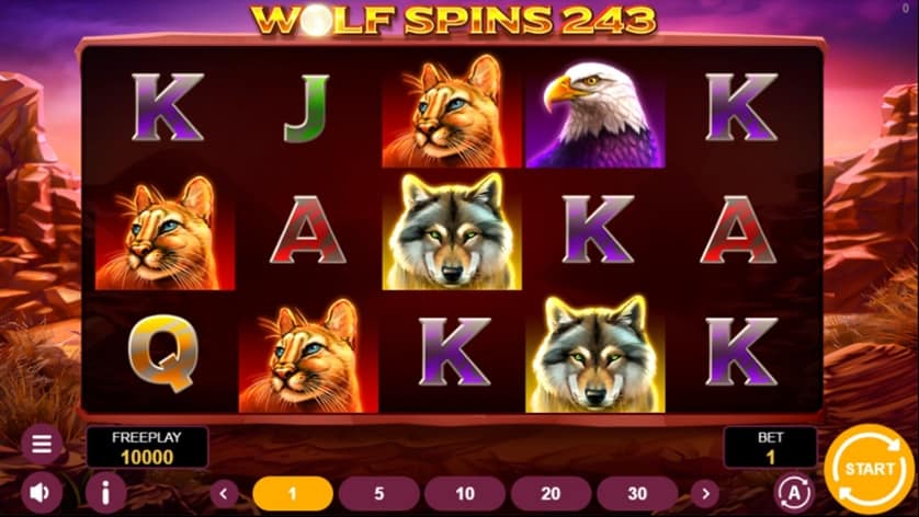 Spēlēt bezmaksas Wolf Spins 243