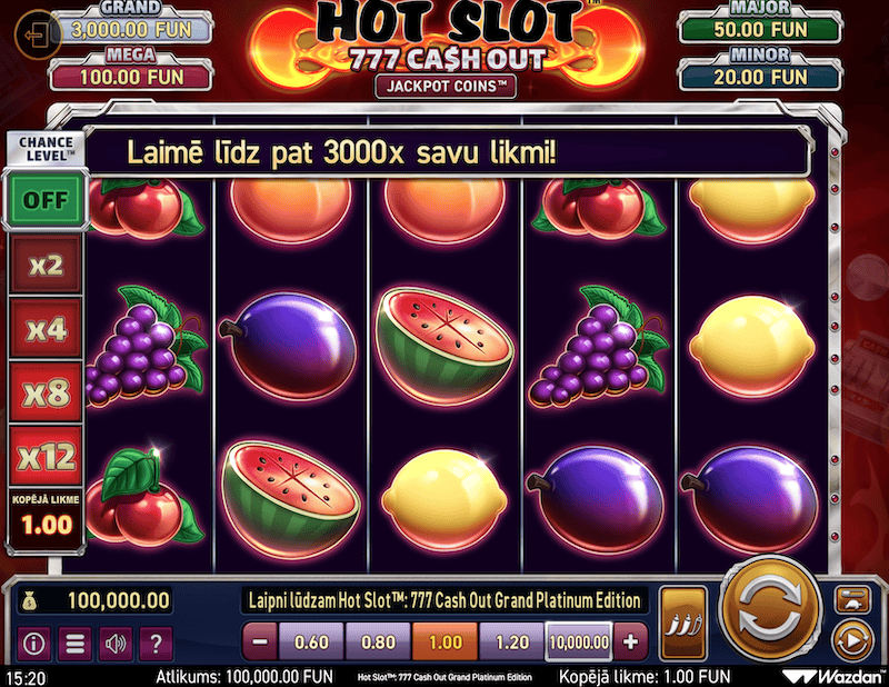 Spēlēt bezmaksas Hot Slot 777 Cash Out Grand Platinum Edition