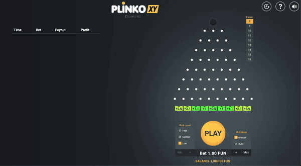 Spēlēt bezmaksas Plinko XY