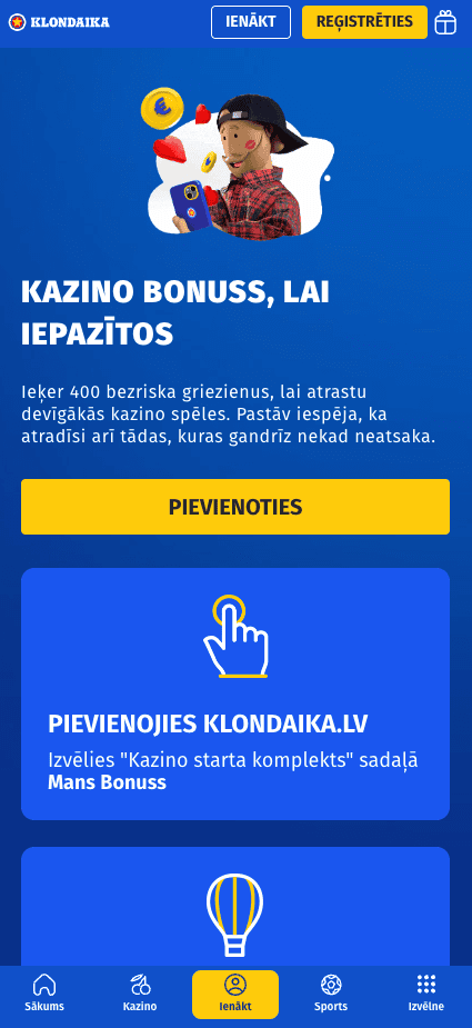 Turpat mājaslapā aktivizējiet jeb pieprasiet bonusu; 